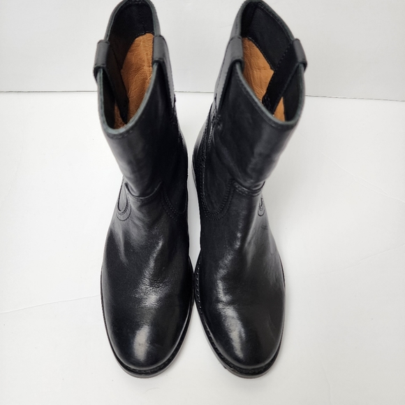 Frye Over The Ankle Leather Booties In Black Womens Size  5.5 - Picture 2 of 10